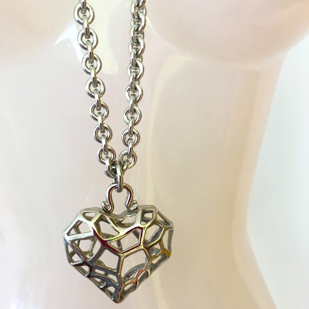 Designer 'Silver' Heart Necklace